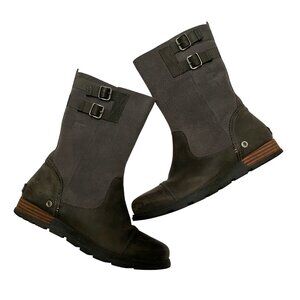 Sorel Major Mid-Calf Pull-On Boots Suede Leather Buckles